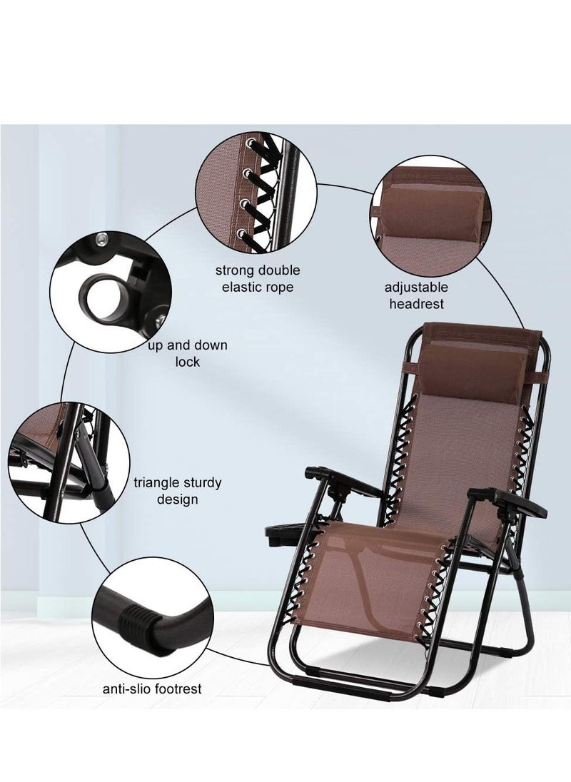 Outdoor Chair Zero Gravity Chair Lounge Patio Chairs, Adjustable Reclining Chairs