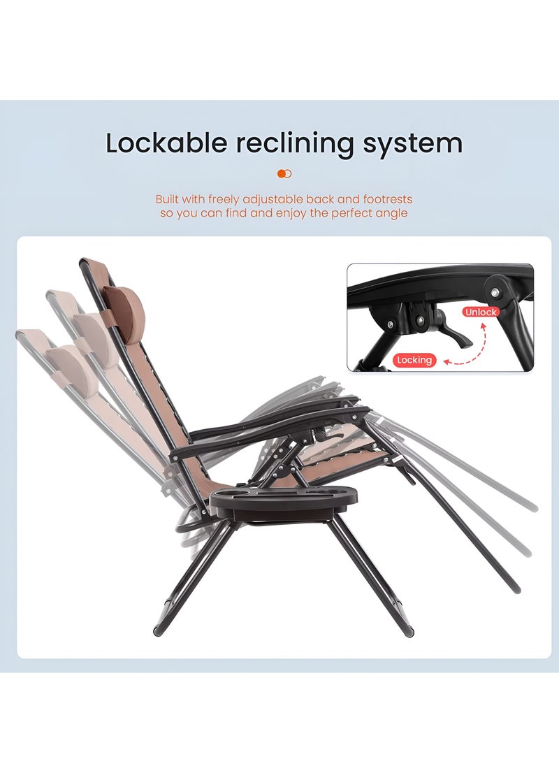 Outdoor Chair Zero Gravity Chair Lounge Patio Chairs, Adjustable Reclining Chairs