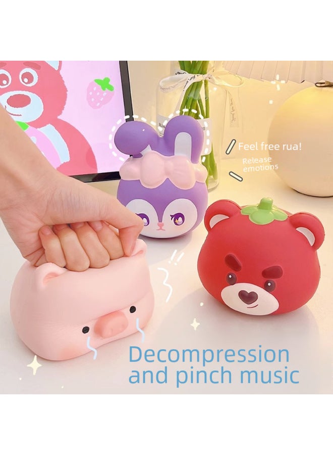Slow Rising Squishy Toy - Cute Cartoon Design Soft Squishy Fun To Squeeze Play-Color:❤Pink Khaki - Image 2