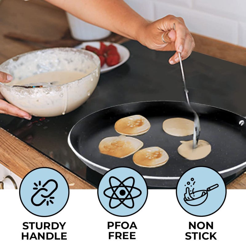 The Better Home The Better Home Non Stick Dosa Tawa (28cm- 3mm Thickness)| Gas & Induction Cookware | 3 Layer Nonstick Coating |Granite Tawa for Roti | Fish Fry Tawa | Dosa Tava Roti | Tava Pan Non Stick | Flat Tawa - Image 3