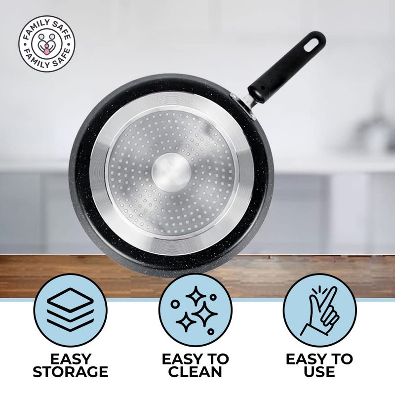 The Better Home The Better Home Non Stick Dosa Tawa (28cm- 3mm Thickness)| Gas & Induction Cookware | 3 Layer Nonstick Coating |Granite Tawa for Roti | Fish Fry Tawa | Dosa Tava Roti | Tava Pan Non Stick | Flat Tawa - Image 4
