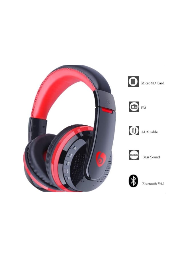 سماعة رأس بلوتوث على الأذن مع مشغل MP3، بطاقة HIFI، سماعة رأس بلوتوث لاسلكية