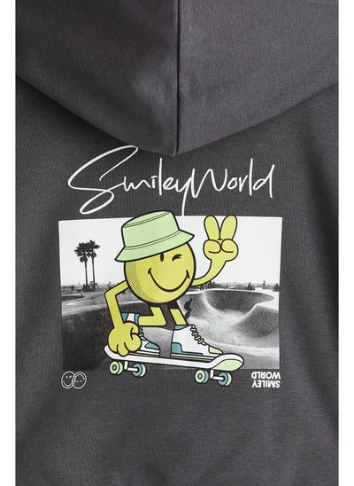 اتش اند ام Printed zip-through hoodie