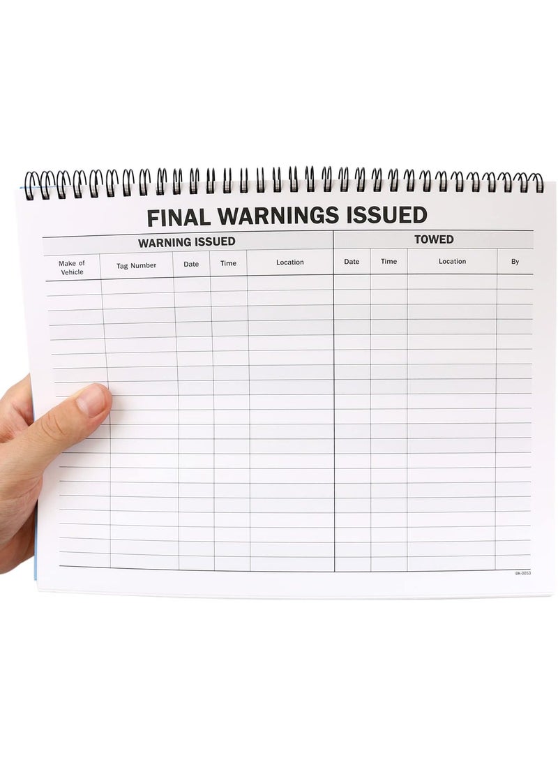 SmartSign SmartSign Final Warnings Parking Log Book  85 x 11 inch Large WireBound Registry DiaryJournal DoubleSided Digitally Printed Pages Up to 1000 Entries  - Image 3