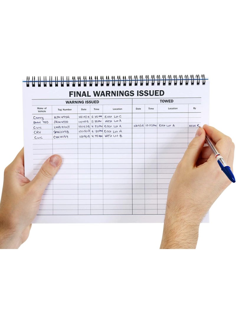SmartSign SmartSign Final Warnings Parking Log Book  85 x 11 inch Large WireBound Registry DiaryJournal DoubleSided Digitally Printed Pages Up to 1000 Entries  - Image 4