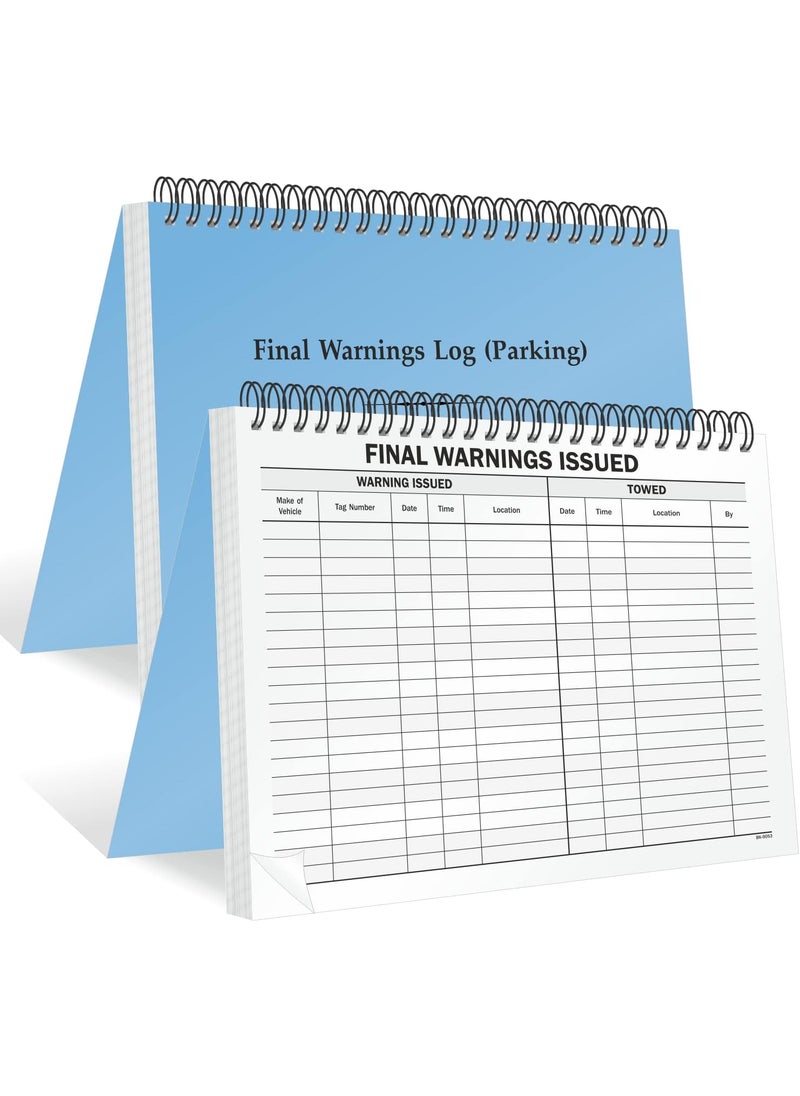 SmartSign SmartSign Final Warnings Parking Log Book  85 x 11 inch Large WireBound Registry DiaryJournal DoubleSided Digitally Printed Pages Up to 1000 Entries  - Image 1
