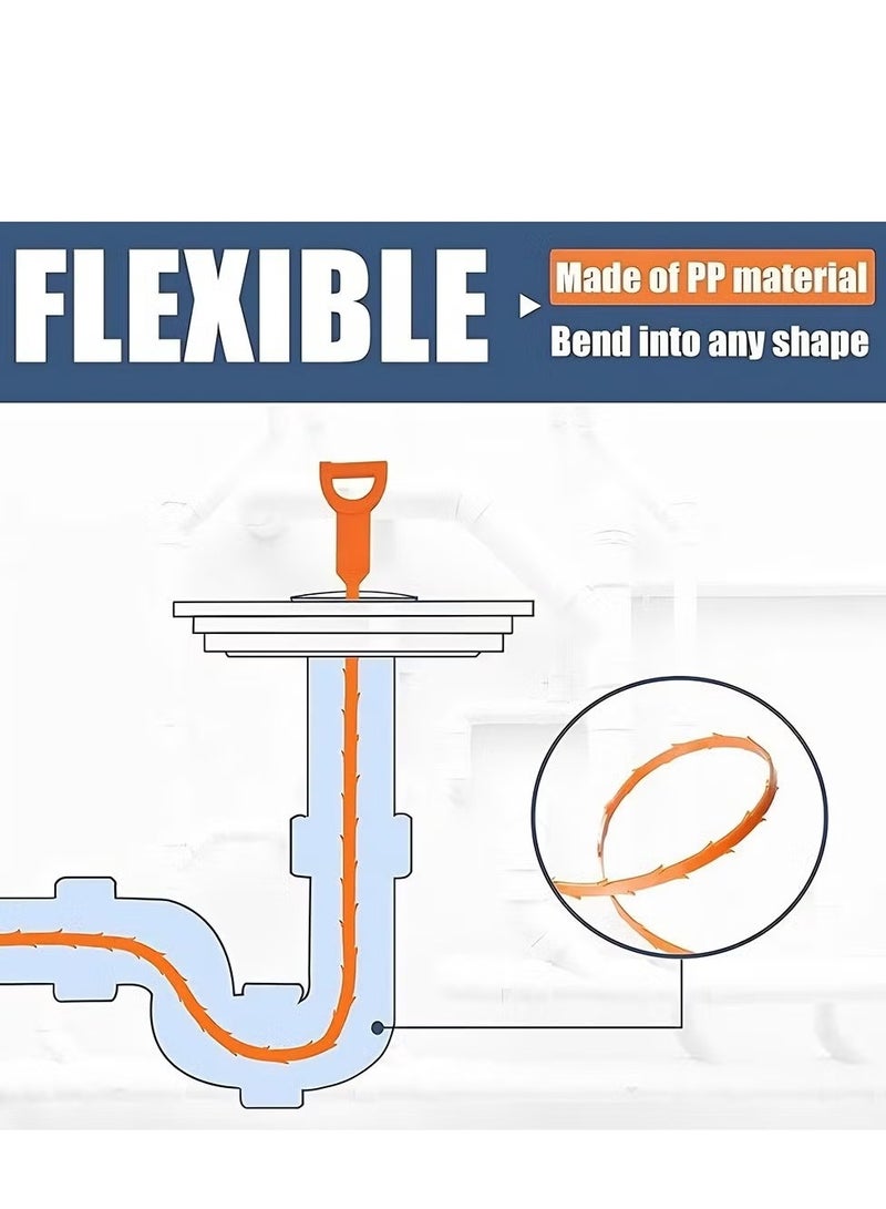 Ailily 7 Pack 35.5inch Drain Clog Remover, 25inch Drain Snake Hair Remover, Hair Catcher Drain Auger Cleaner Tool Set for Toilet, Kitchen Sink, Bathroom Tub, Sewer - Image 5