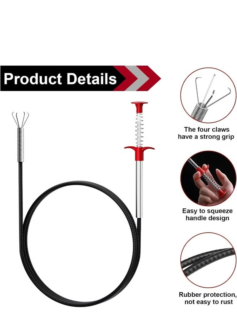 Ailily 7 Pack 35.5inch Drain Clog Remover, 25inch Drain Snake Hair Remover, Hair Catcher Drain Auger Cleaner Tool Set for Toilet, Kitchen Sink, Bathroom Tub, Sewer - Image 3