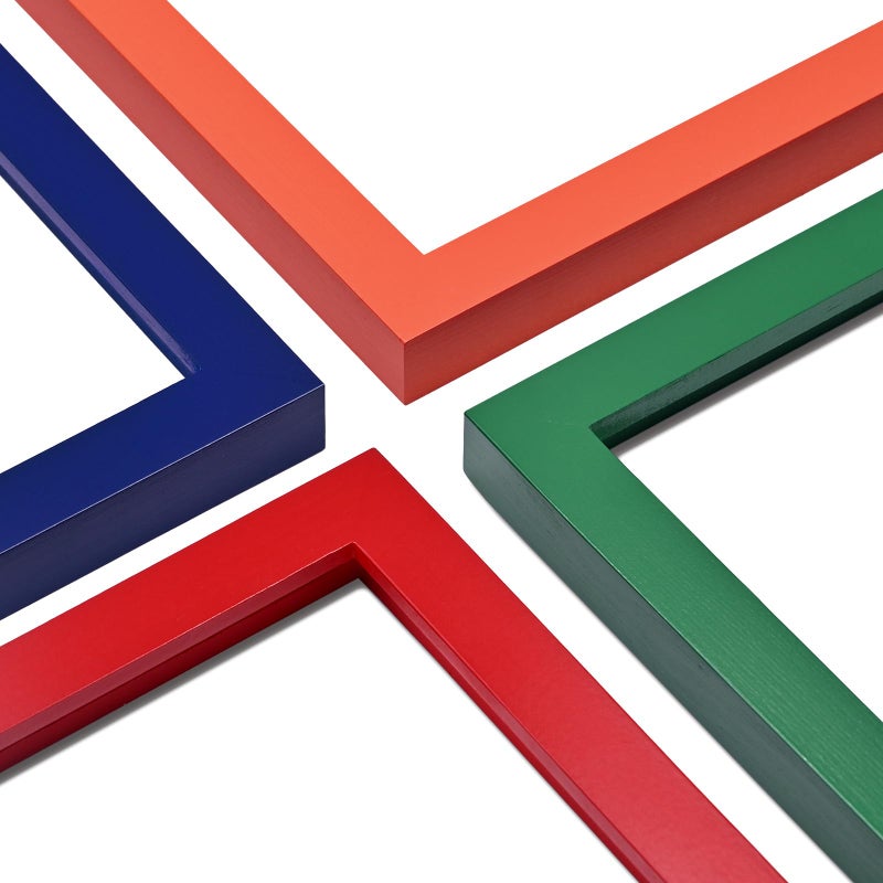 Kinlink 5x7 إطارات الصورة إطارات الخشب البرتقالي مع شبكي الاكريليك لمدة 3.5x5/4x6 مع حصيرة أو 5x7 بدون حصيرة وشاشة تثبيت الجدار 1 حزمة - Image 2