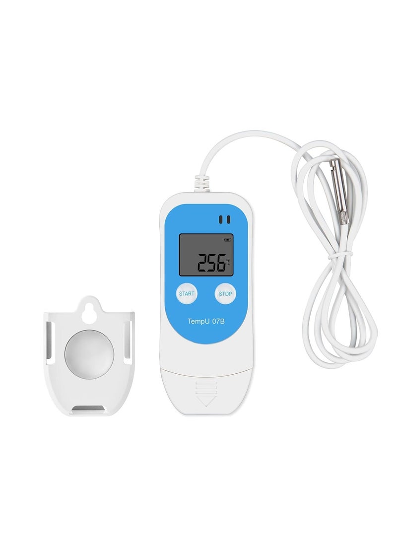TZONE - Temperature Humidity Data Logger with Probe,Digital Humidity Logger USB Temp Recorder 34560 Groups,Industrial Data Logger Thermometer with Auto PDF&CSV Report for Freezer Refrigerator RH Monitor - Image 1