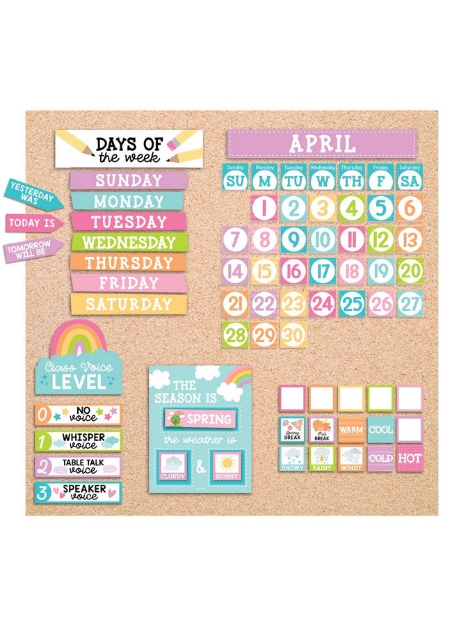 Hadley Designs Colorful Classroom Calendar Set Bulletin Board Bulletin Board Calendar For Classroom Elementary Teacher Calendar Bulletin Board Sets Preschool Calendar For Classroom School Calendar For Classroom - Image 1