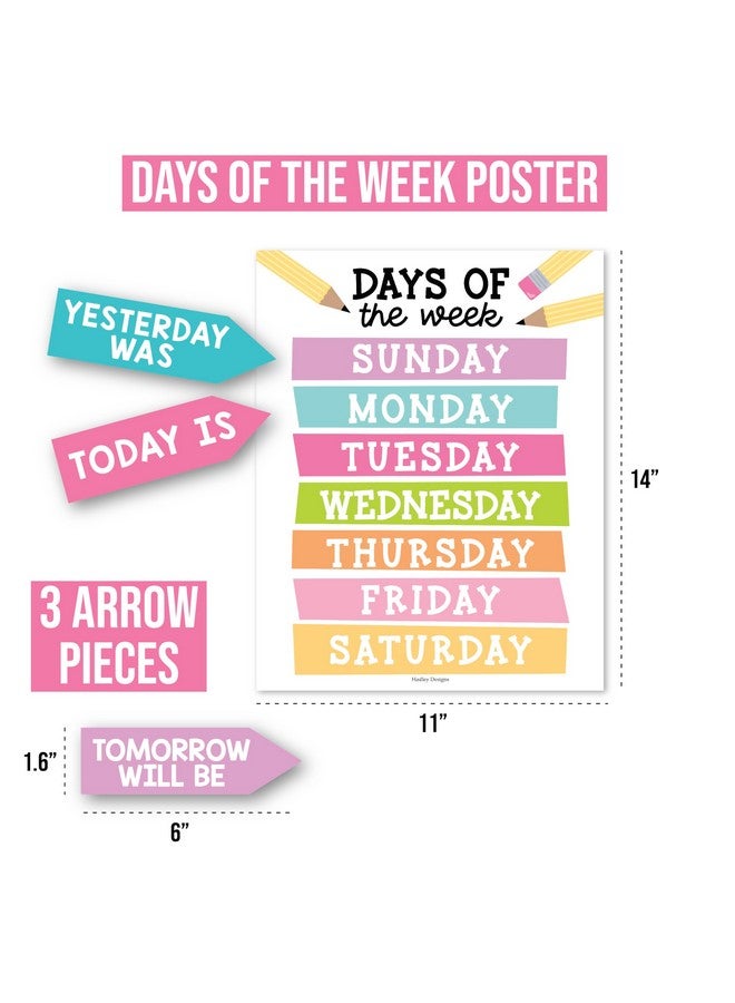 Hadley Designs Colorful Classroom Calendar Set Bulletin Board Bulletin Board Calendar For Classroom Elementary Teacher Calendar Bulletin Board Sets Preschool Calendar For Classroom School Calendar For Classroom - Image 3