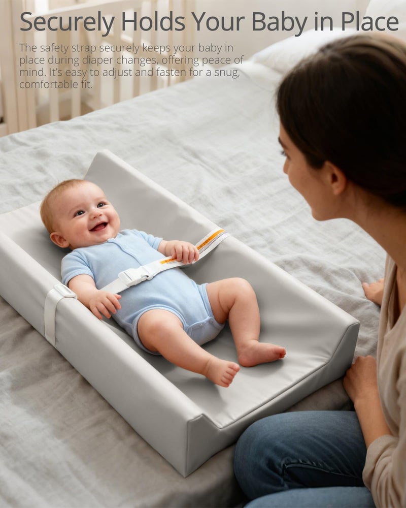 TAOCI Baby Changing Pad - Vegan Leather Changing Pad, Wipeable Changing Pads, 31.5" x 16" Diaper Waterproof PU Changing Mat for Dresser Table - Image 5