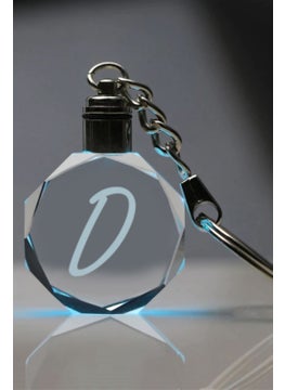 Mert Kristal Mert Crystal Letter D Keychain, Letter Keychain, Glass Engraved Keychain  - Image 1