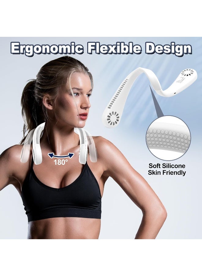 HRT WALL Portable Neck Fan Bladeless, Hanging Neck Fan Rechargeable - 4 Speeds with 360° Airflow, Circulating Wind, Soft Neckband, Hands Free Personal Fan Wearable for Outdoor, Sports, Travel - Image 4