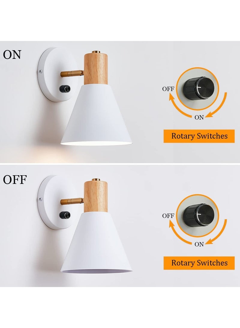SYOSI LED Wall Mounted Reading Lights, Simple Indoor Reading Wall Lamp, White Adjustable Bedside Wall lamp, Bathroom Lighting for Bedside Vanity Bedroom Hallway Living Room - Image 5