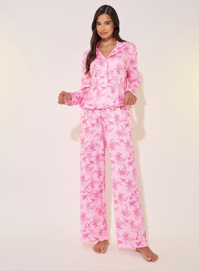 Take Two Printed Collared Shirt and Pyjama Set  - Image 2