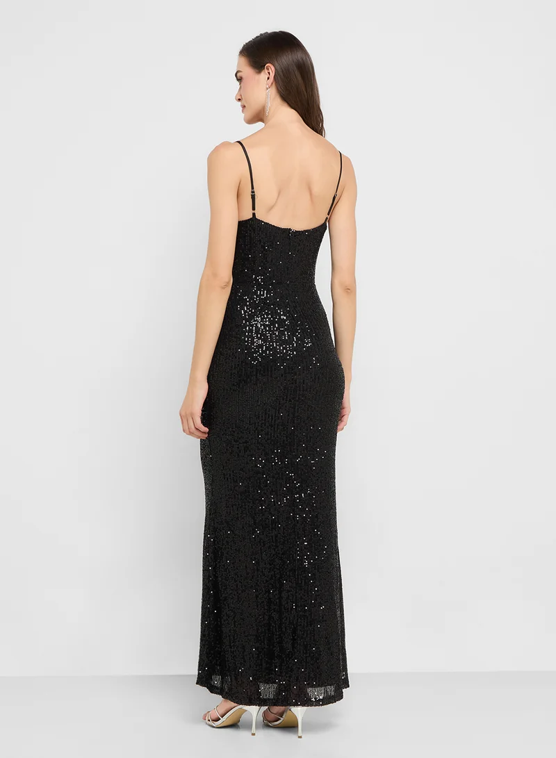 ستايل تشيت Sequin Cowl Neck Dress