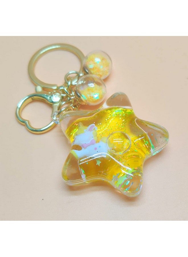 Tera13 TERA 13 (1 PCS unicorn water glitter keyring/unicorn keyring for kids/unicorn star shaped keychain - Image 3