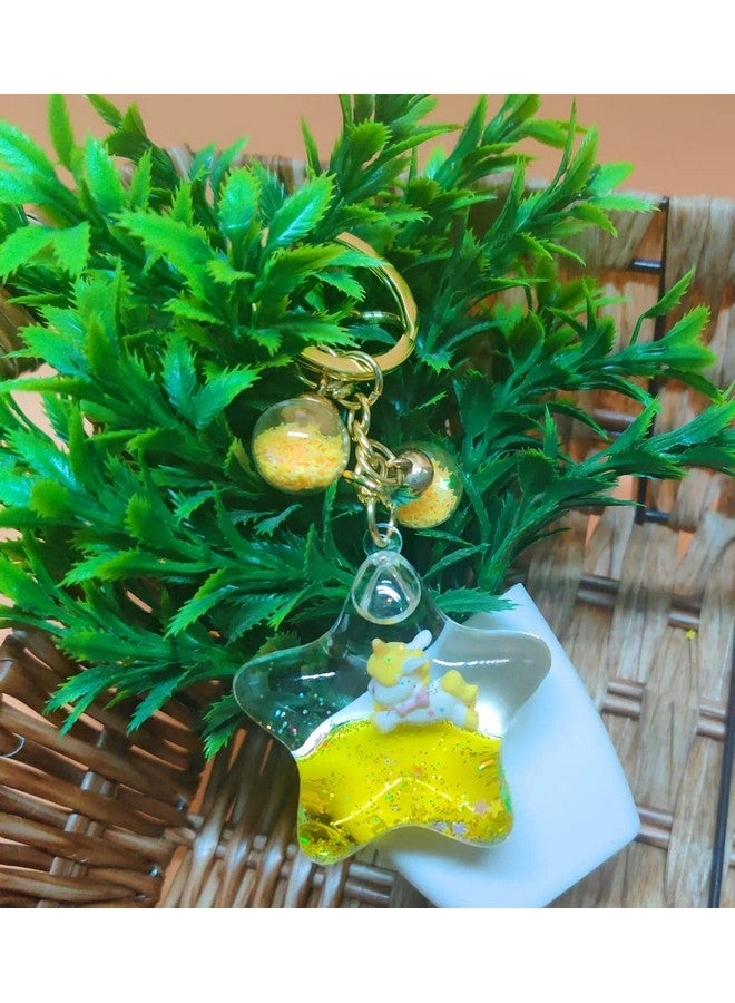 Tera13 TERA 13 (1 PCS unicorn water glitter keyring/unicorn keyring for kids/unicorn star shaped keychain - Image 4