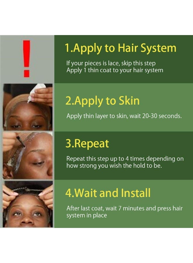 Lace Wig Adhesive Hair Glue Medium Hold for Secure and Natural Looking Poly and Lace Hairpiece Wigs Toupee Systems - Image 2