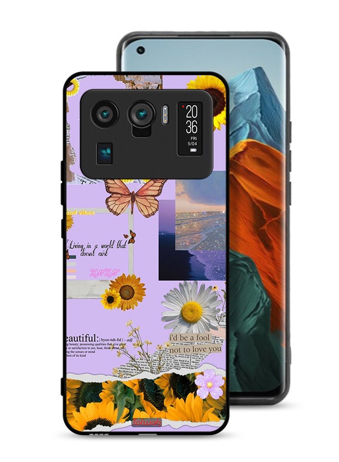 Tolwak Xiaomi Mi 11 Ultra Protective Case Cover Beautiful Sunflower Stickers - Image 1