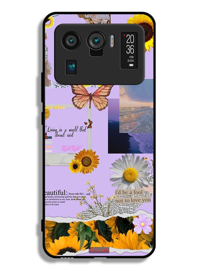 Tolwak Xiaomi Mi 11 Ultra Protective Case Cover Beautiful Sunflower Stickers - Image 2