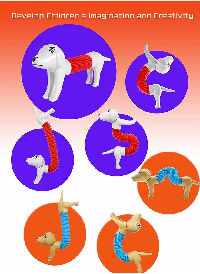 GROIC 2 Pack Pop Tubes Fidget Dog Toys Fun Spring Toddler Flexible and Variable with Sound New Stress Relief Fidgets Gift for Boys Girls  - Image 3