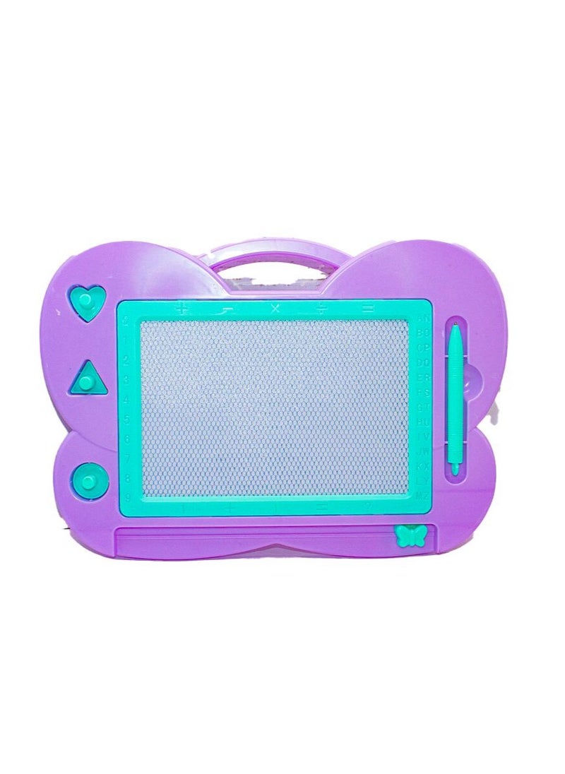 Donia Drawing Board Doodle Board Writing Painting And Learning Board With 3 Magnet Shapes For Kids Light Purple color 