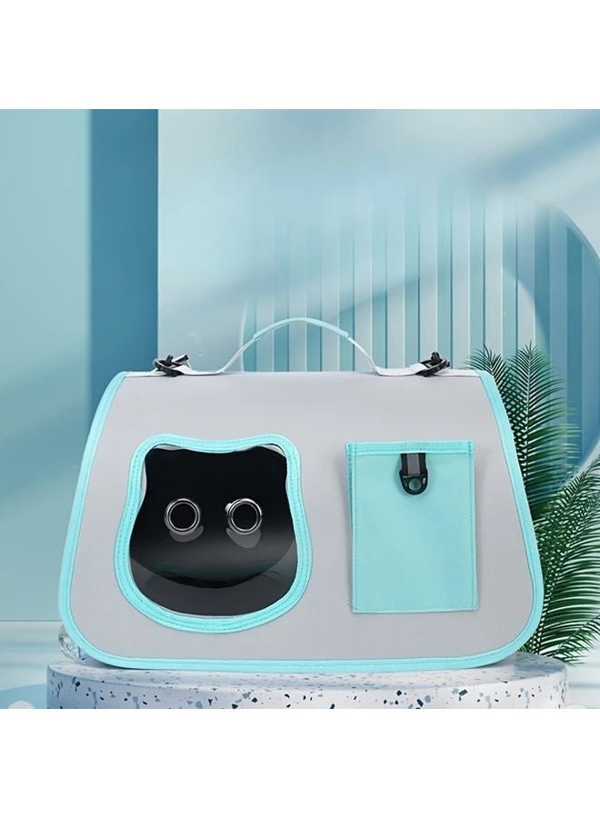 حقيبة ظهر القط الوردي متعددة الاستخدامات مصنوعة من البوليستر المتين حاملة حيوانات أليفة قابلة للتنفس مع حزام حمل متقاطع - Image 2