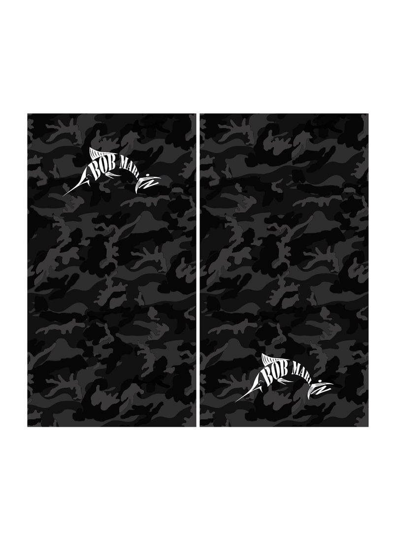 BOB MARLIN Marlin Uv+Protection Face Shield Bandana Bob Camo Black  - Image 3