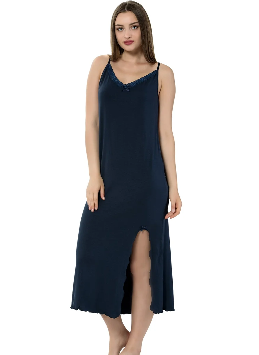 اكبينيز Women Long Nightgown With Rope Strap 911