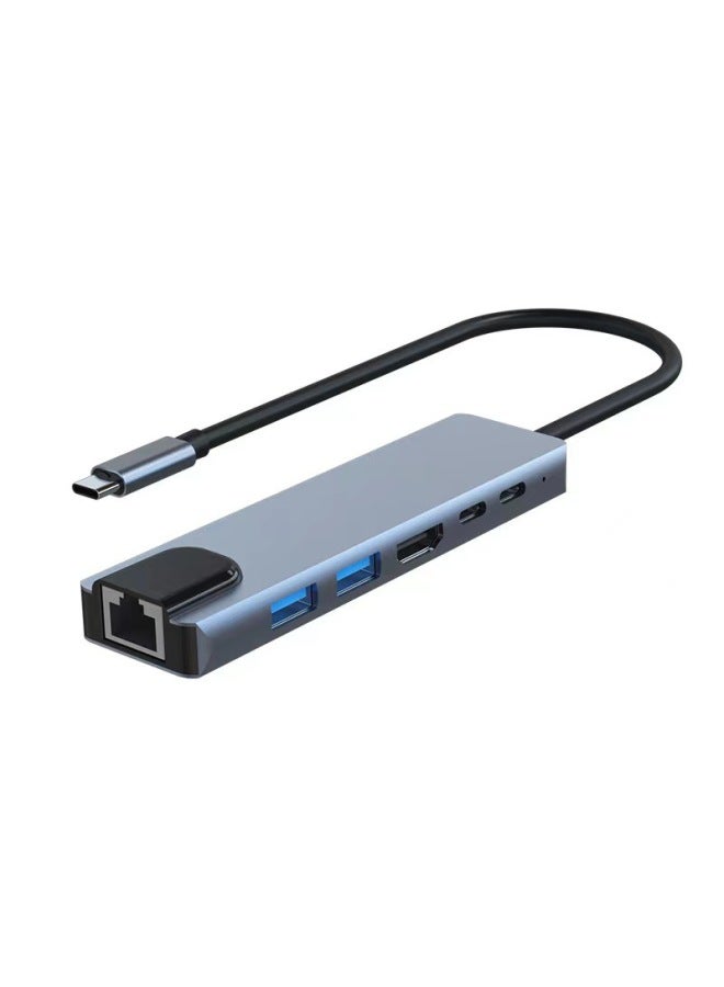 نيوترل محطة توسعة USB متعددة الوظائف لـ Huawei وMacbook وApple iPad - محطة إرساء سداسية في واحد من نوع Type-C - Image 1