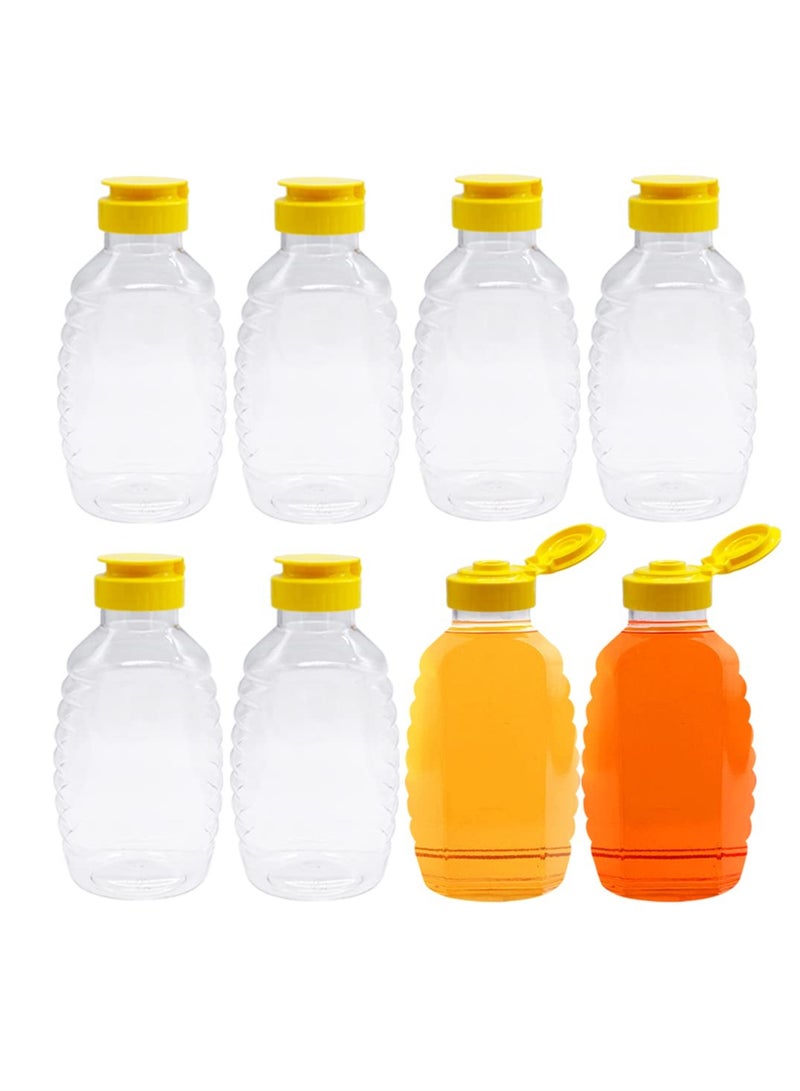 SYOSI 105ML Clear Plastic Honey Bottles, 8 Pack Refillable Food Grade Honey Container, Squeeze Honey Bottle With Leak Proof Flip-Top Caps for Storing and Dispensing, for Ketchup, BBQ, Sauces, Dressing - Image 1