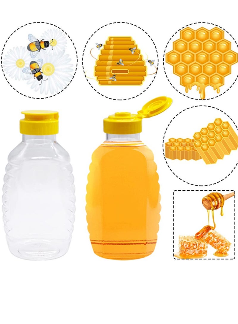 SYOSI 105ML Clear Plastic Honey Bottles, 8 Pack Refillable Food Grade Honey Container, Squeeze Honey Bottle With Leak Proof Flip-Top Caps for Storing and Dispensing, for Ketchup, BBQ, Sauces, Dressing - Image 5