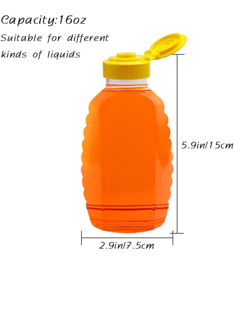 SYOSI 105ML Clear Plastic Honey Bottles, 8 Pack Refillable Food Grade Honey Container, Squeeze Honey Bottle With Leak Proof Flip-Top Caps for Storing and Dispensing, for Ketchup, BBQ, Sauces, Dressing - Image 2