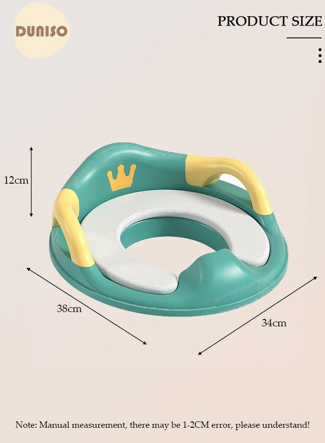 DUNISO Potty Training Toilet Seat Anti-Slip Toilet Trainer Ring with Detachable Cushion Sturdy Handle and Backrest, Splash Guard Potty Chair for Toddler Boy Girl Fit Round Oval Toilet - Image 4