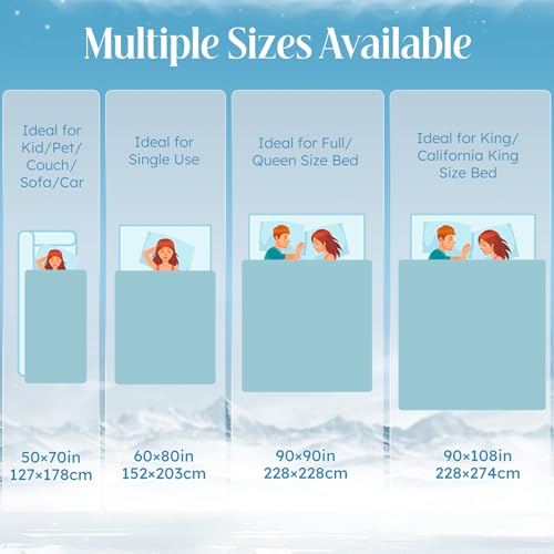 OIGAE Cooling Blanket for Hot Sleepers - Soft & Lightweight Summer Cold Blanket for Night Sweats | Perfect for Bed, Couch, Sofa (Light Grey, Throw 50" x 70") - Image 2