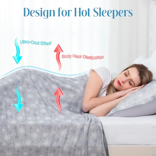OIGAE Cooling Blanket for Hot Sleepers - Soft & Lightweight Summer Cold Blanket for Night Sweats | Perfect for Bed, Couch, Sofa (Light Grey, Throw 50" x 70") - Image 4