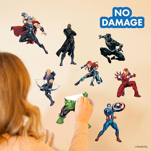 WALL PALZ Marvel The Avengers Wall Decals – Set of 8 Hulk Iron Man Captain America Black Panther Removable Vinyl Stickers for Kids Bedroom Playroom Bathroom - Peel and Stick Room Décor - Image 4