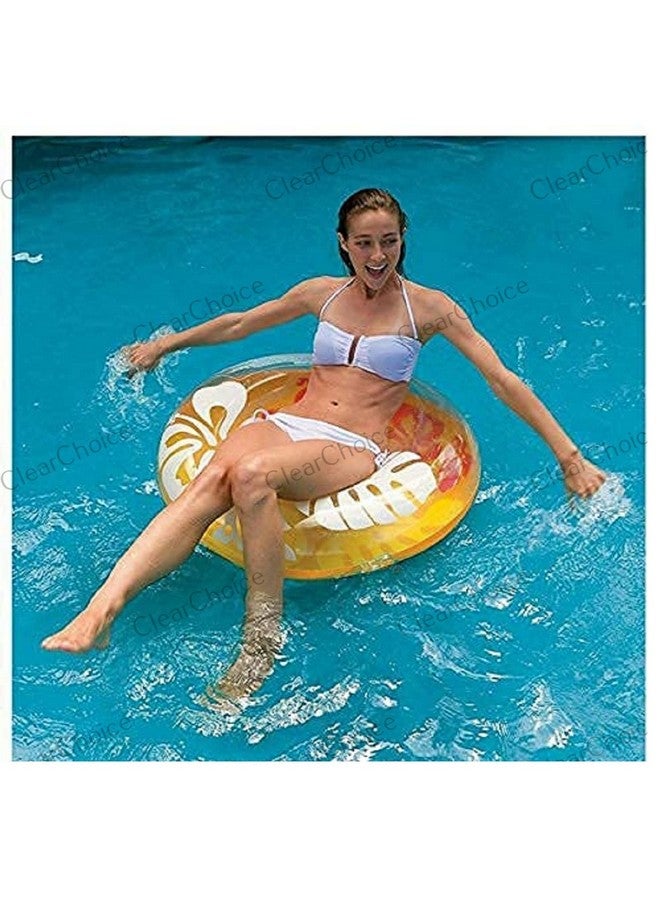 ClearChoice:- Printed Adult Swimming Tube Ring - Floating Inflatable Pool(9 + Years)(Multi Color)(36''inch)(1 PIS) - Image 3