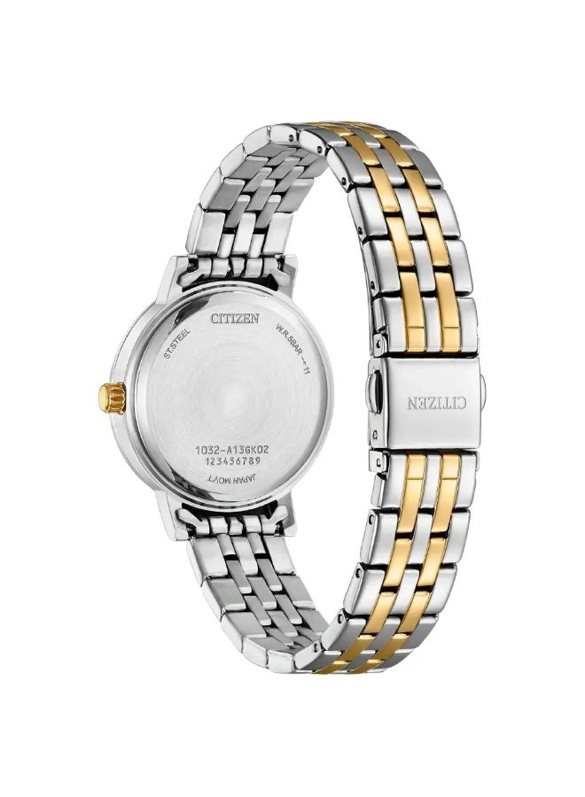 سيتيزن Classic Women's Watch EL3103-57D, 32 mm Mother-of-Pearl Dial, Gold-Tone Stainless Steel Case & Bracelet, 50 m WR - Image 3