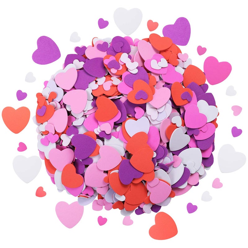 Elcoho 1000 Pieces Foam Adhesive Heart SelfAdhesive Heart Shaped Foam Stickers Valentines Day DIY Craft Stickers for Home Decoration - Image 2