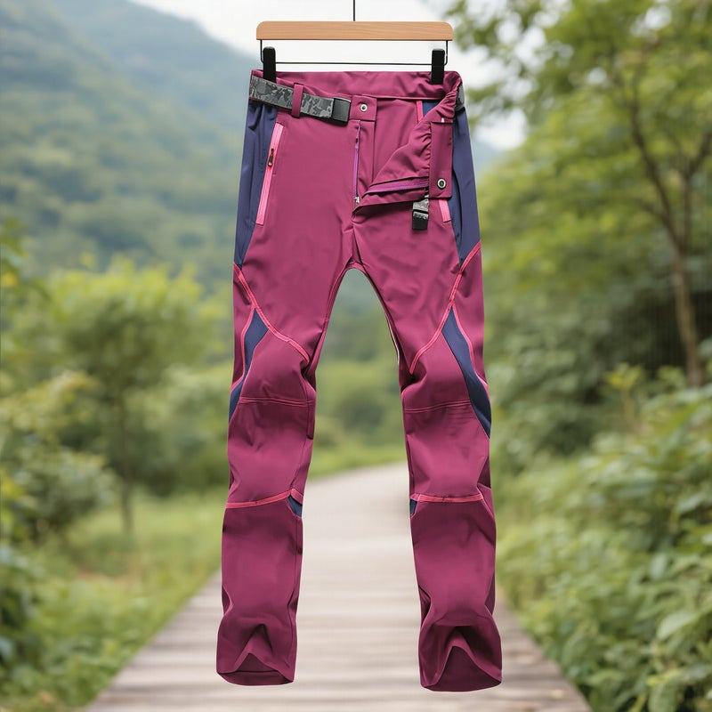 Womens Quick Dry Pants for Hiking Camping Travel Jogging Casual Wear Wine Red S - Image 2