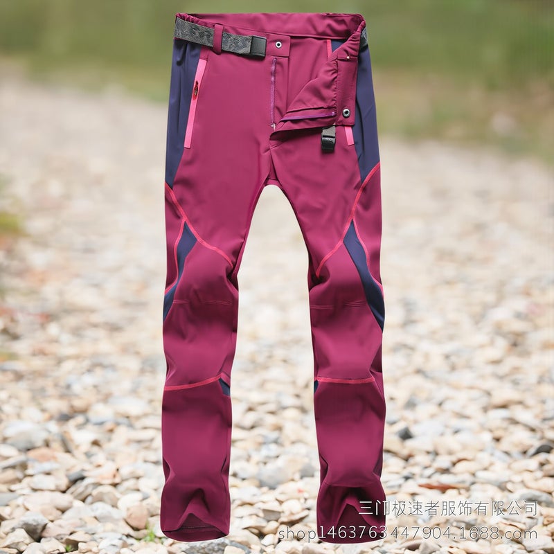Womens Quick Dry Pants for Hiking Camping Travel Jogging Casual Wear Wine Red S - Image 5