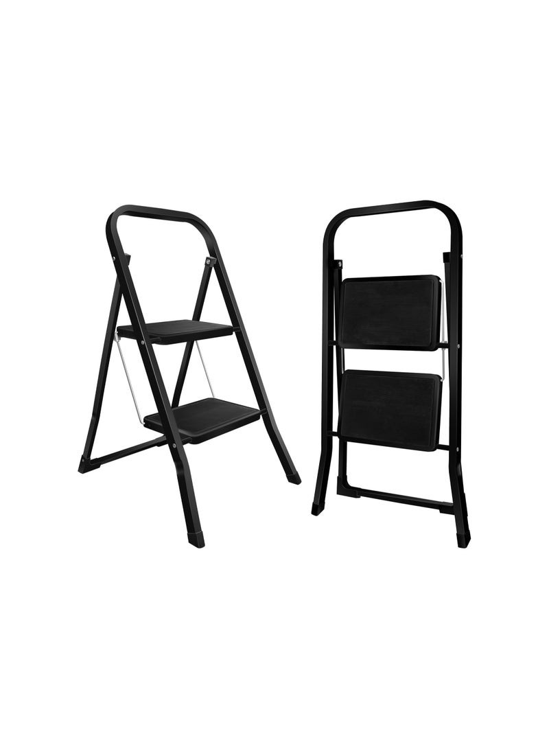 2-Step Folding Ladder – Lightweight Household Stepladder for Home & Garden, Supports up to 150 kg