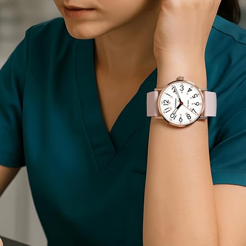 cicininc Watch with Second Hand Nursing for Women, Analog Watches for Nurses, 12/24 Hour Military Time, Easy Read Dial, Colorful Silicone Band - Image 4