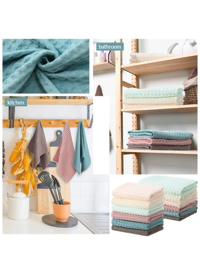 Sakina 6 Pcs Waffle Weave Dish Cloths, Cotton Kitchen Towels, Super Absorbent Quick Drying, Fast Drying Lightweight Washcloths Reusable Cleaning Cloths, Essential for Home Use(34x34cm) - Image 4