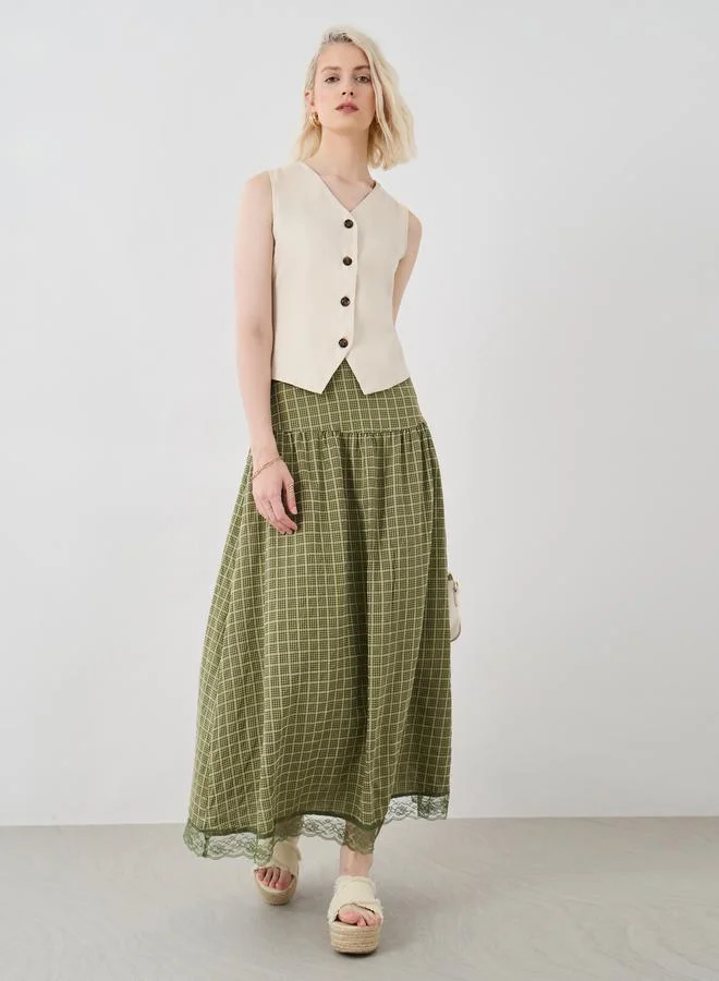 Take Two Take Two Solid V-Neck Buttoned Vest Top