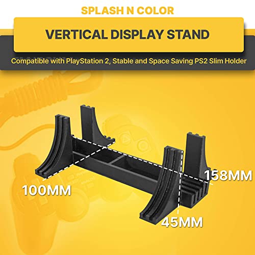 splash n color Black Vertical Display Stand Compatible with PlayStation 2, Stable and Space Saving PS2 Slim Holder, Non Slip Base Vertical Dock, Slim Upright Surface Device Stand - Image 4